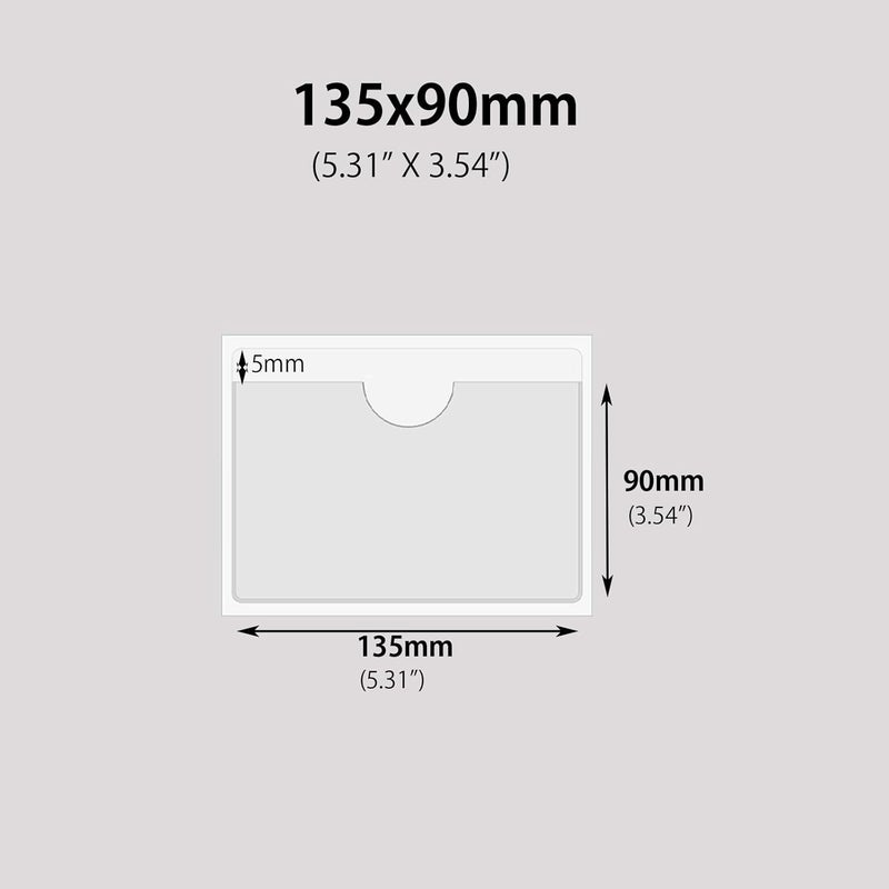 Baitoo Adhesive Clear Pockets,Self Adhesive Clear Label Pockets Adhesive Card Folder Plastic Pockets Holders Sleeves for Index Cards Planners Cabinet Shelves Photo Cd,10Pieces(135x90mm) - Image 2